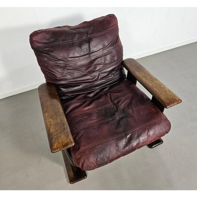 Brutalist Upholstered Wood Armchair, 1960s For Sale - Image 14 of 18