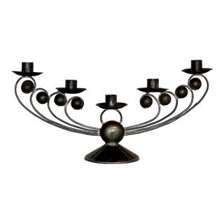 Vintage Mexican Tin Metal Candelabra For Sale