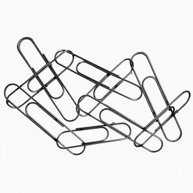 Signed C. Jeré Giant Chrome Paper Clip Wall Sculpture, © 2002, Pop Art Postmodern Wall Art For Sale