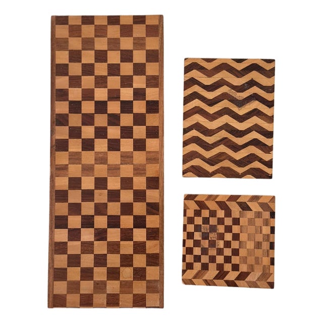 Set of Three Vintage Marquetry Boxes For Sale