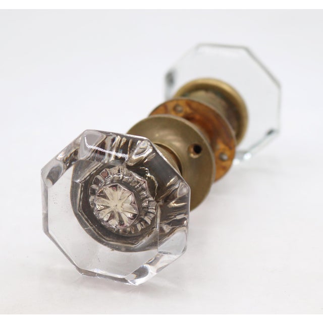 Antique Octagon Clear Glass Door Knobs For Sale - Image 6 of 7