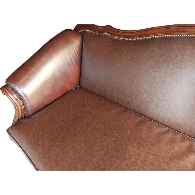 Experience Timeless Elegance With the Thomasville Sophia Leather Sofa For Sale - Image 12 of 12