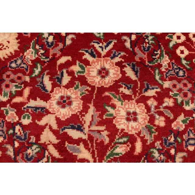 Floral 1990's Tabriz Pak-Persian Red/Tan Wool Rug - 6'1'' X 9'2'' For Sale - Image 4 of 9
