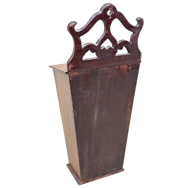 Brown Georgian Mahogany Wall Cutlery or Candle Box, 1800s For Sale - Image 8 of 10