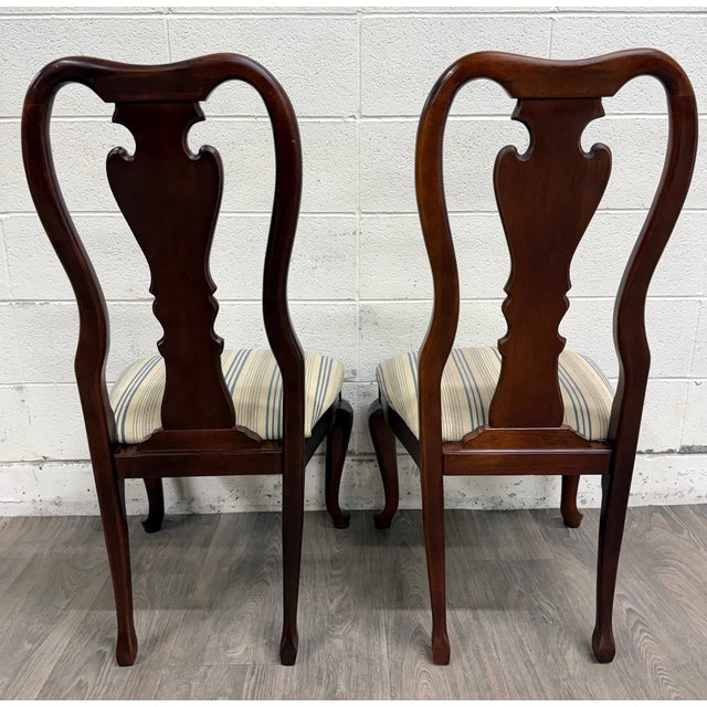 Vintage Queen Anne Style Dining Chairs - Pair For Sale - Image 11 of 11