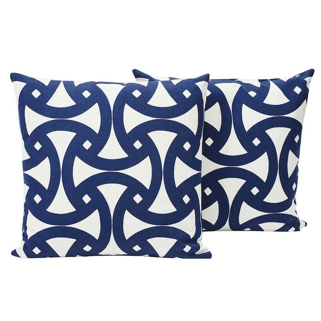 This pillow features Santorini Print by Trina Turk for Schumacher with a Knife Edge finish. An exuberant pattern of...