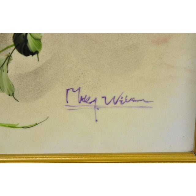 Pink Late 20th Century Mary Wilson French Hand Painted Porcelain Plaque Pink Rose Flower Painting (B) For Sale - Image 8 of 16