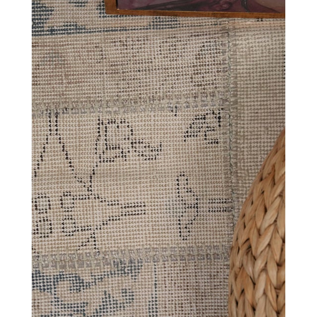 Vintage Beige Patchwork Turkish Runner Rug - Handwoven Boho Carpet For Sale - Image 10 of 11
