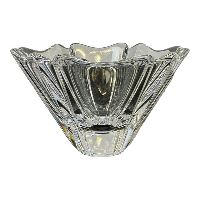 Orrefors Orion Crystal Tulip Bowl 5.5” Lars Hellsten 1987 Swedish Art Glass Retired For Sale