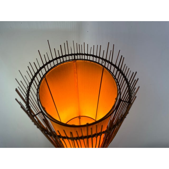 Kobe Floor Lamp in Metal and Rattan, 1990s For Sale - Image 9 of 16