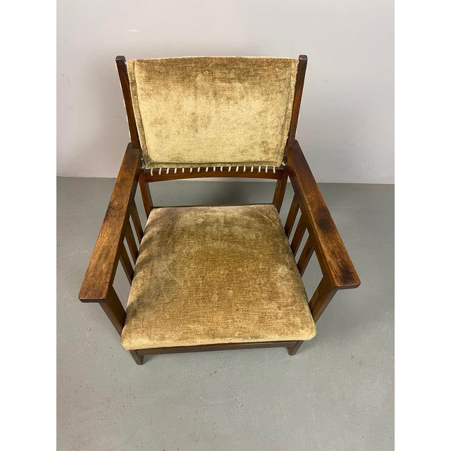 Antique Dutch Haagse School Oak Armchair by L.O.V. Meubelfabriek, Oosterbeek, the Netherlands, 1920s For Sale - Image 9 of 14