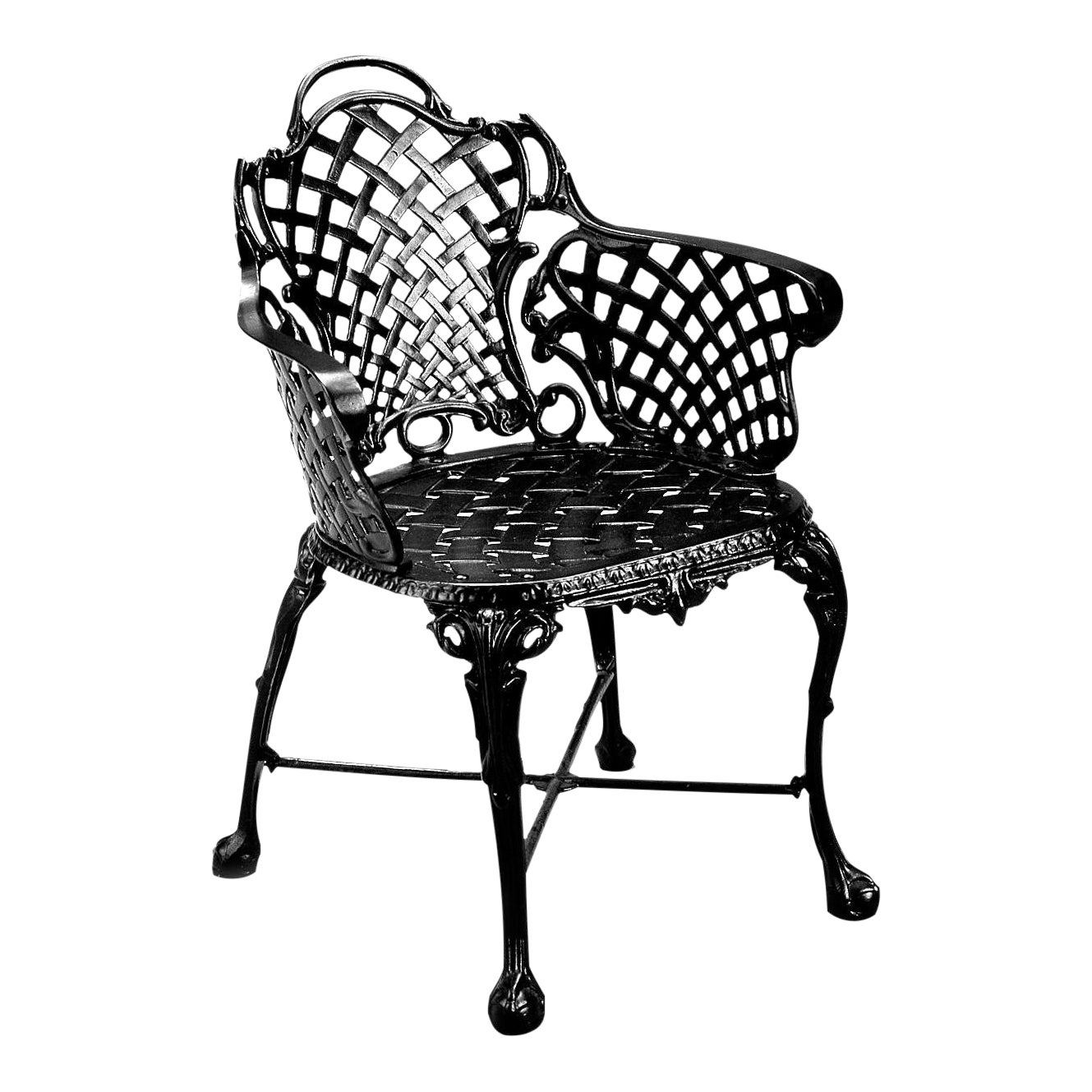 Basketweave Outdoor Chair in Black Chairish