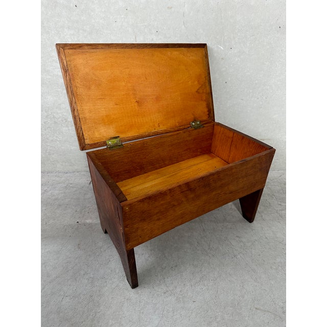 Stool in Oak with Storage For Sale - Image 4 of 8