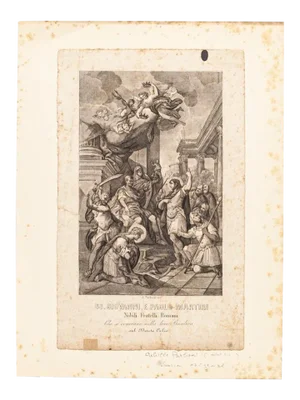 Saints John and Paul - Original Etching by Achille Parboni - 1820 1820