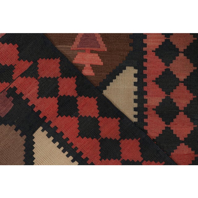 Textile Vintage Persian Kilim in Red, Black and Brown Geometric Patterns by Rug & Kilim For Sale - Image 7 of 7