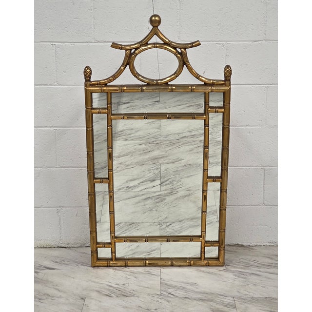 This Elegant Gold Faux Bamboo Pagoda Mirror Will Make A Fabulous Addition To Your Space. This Would Make A Great Statement...