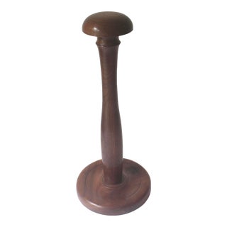 Vintage Wood Hat Stand Millinery Display Rack Teak Wood Wig Holder Store Display For Sale