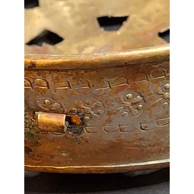 Late 19th Century Judaica Silver Plated Bronze Ner Tamid Synagogue Memorial Hanging Lamp Frame Eternal Light For Sale - Image 12 of 18