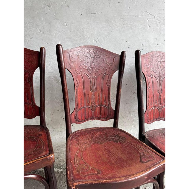 Art Nouveau Chairs by Jacob & Josef Kohn, 1890s, Set of 4 For Sale - Image 6 of 10