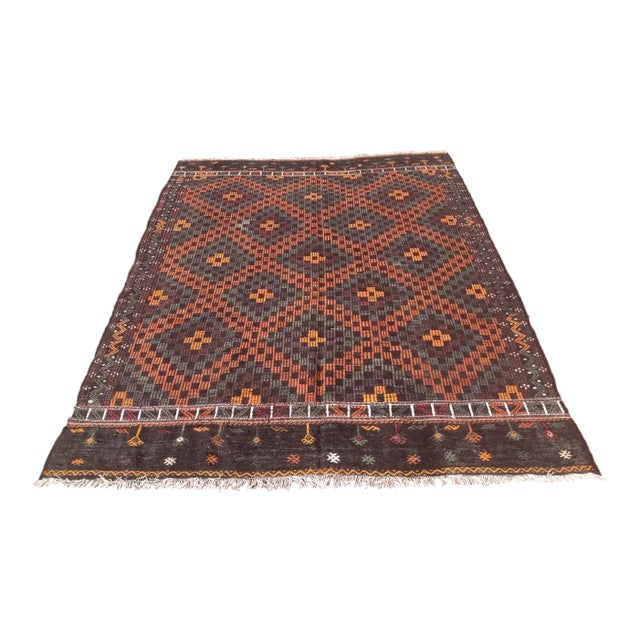 Vintage Turkish Kilim Rug - 6'11" x 9'4" For Sale