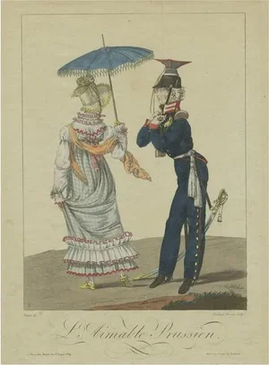 Blanchard, A Prussian Soldier and a Lady, 1815, Engraving