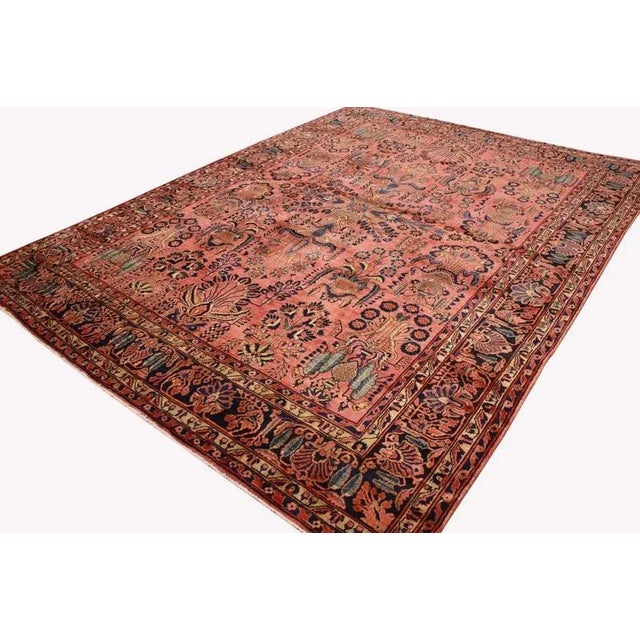 Brown Antique Middle Eastern Sarough Hand-Knotted Rug For Sale - Image 8 of 11