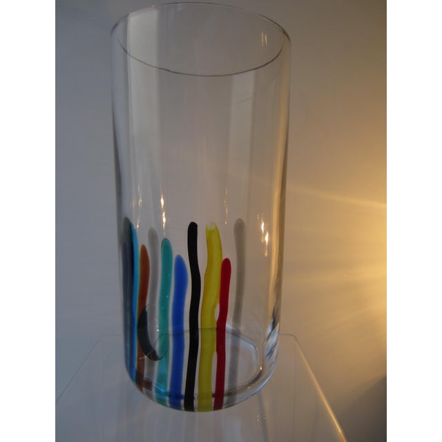Large Murano Glass Vase with Air Bubbles, 1980s For Sale - Image 9 of 9