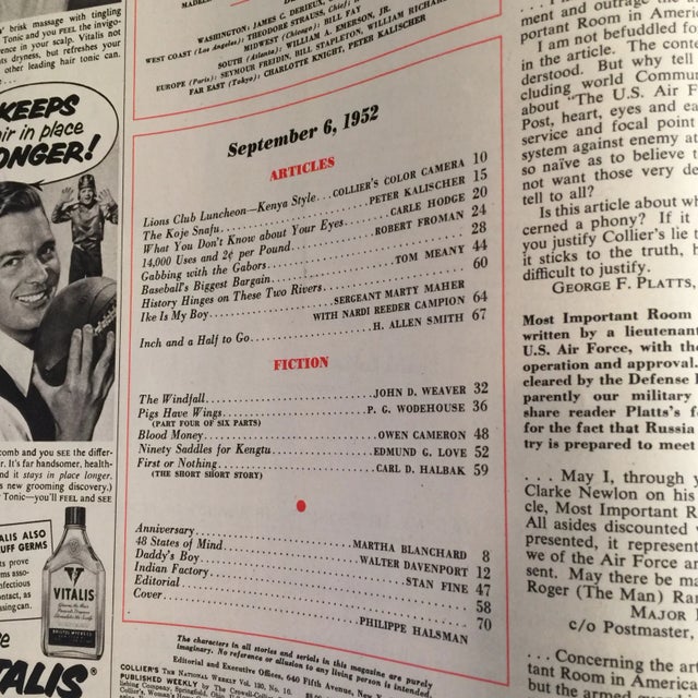 Mid-Century Modern 1952 Vintage Collier's Magazine For Sale - Image 3 of 11