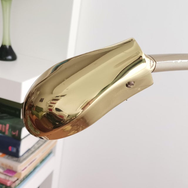 Tall Modernist Golden Height Adjustable Floor Lamp 1970s For Sale - Image 16 of 17