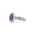 14k White Gold Agl Ceylon 3.54ct Oval Sapphire Halo Diamond Cocktail Ring, Size 6 For Sale - Image 4 of 9