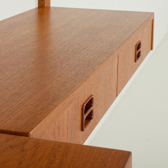 Danish Two-Bay Wall Unit in Teak, 1970s For Sale - Image 13 of 18