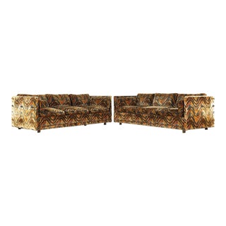 Milo Baughman Style Mid Century Sofa - Pair For Sale