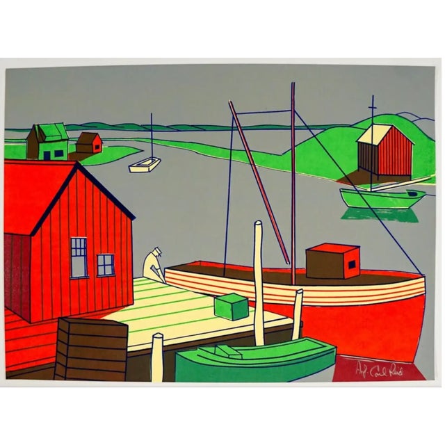 Coastal 1970s Carl Reid Coastal Serigraph For Sale - Image 3 of 3
