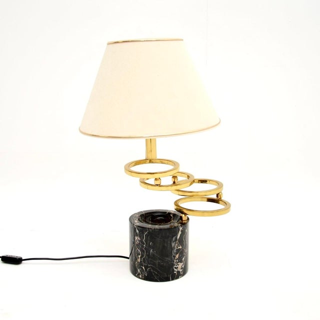 Vintage Italian Marble and Brass Table Lamp by Banci Firenze, 1970s For Sale - Image 11 of 11