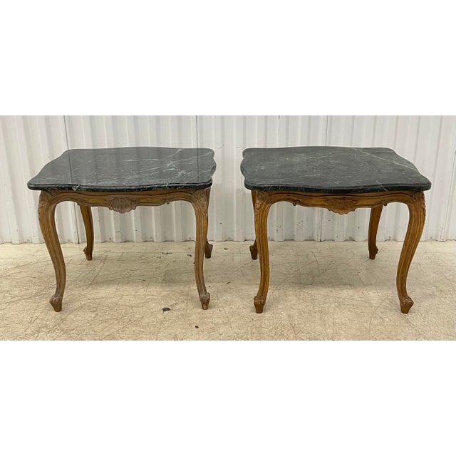 French Provincial Marble Top Side Tables a Pair Chairish