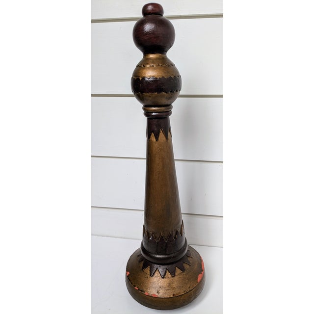 Mid 20th Century Brown Patina Decorative Finial For Sale In Atlanta - Image 6 of 9