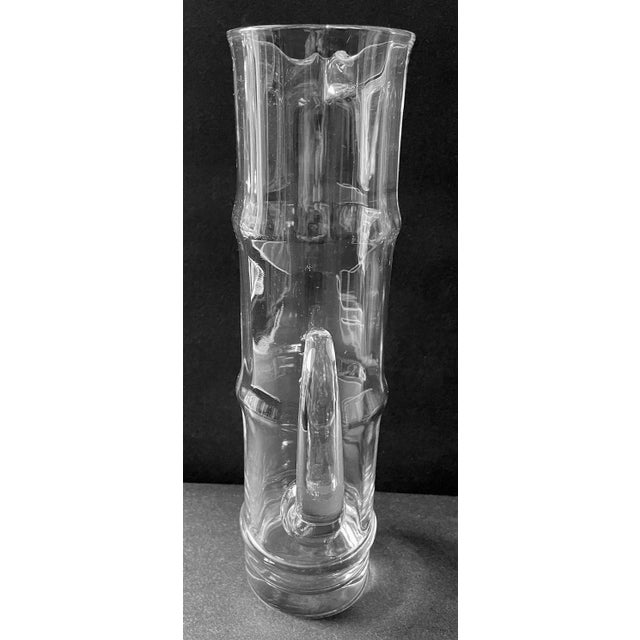 1960s Vintage 1960s Bamboo Shaped Tall Glass Cocktail Pitcher For Sale - Image 5 of 8