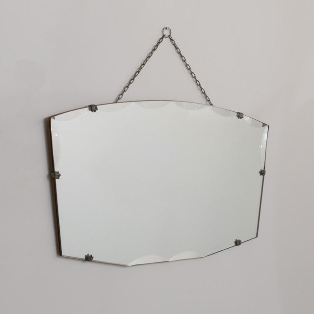 1930s French Art Deco Rectangular Beveled Mirror For Sale - Image 4 of 9
