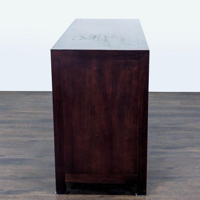 2010s Environment Furniture Santomer Modern Rustic Wood 6-Drawer Dresser With Patchwork Front, Attributed For Sale - Image 5 of 11