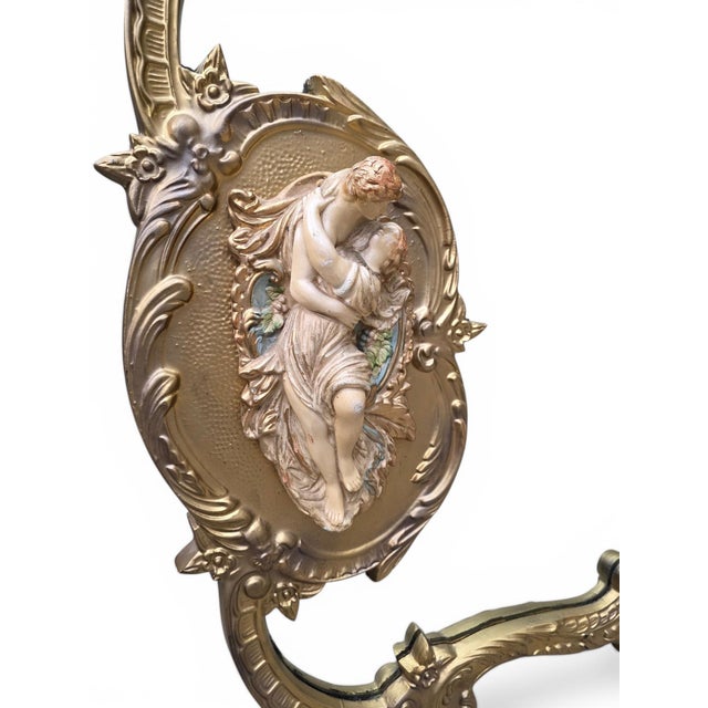 Vintage French Rococo Louis XV Style Gold Wall Mantle Mirror A beautifully crafted vintage French Louis XV-style wall...