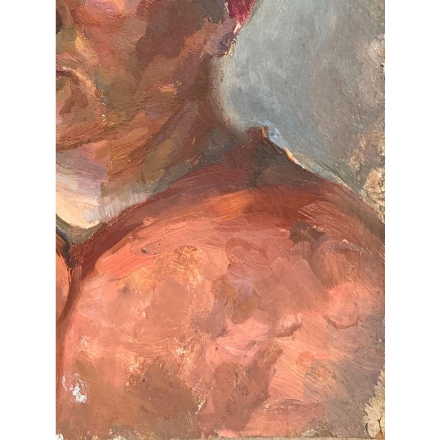 Socialist Realism Oil Painting, Ukrainian Artist Sokolovsky, 1956 32-24 For Sale - Image 6 of 6