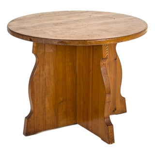 Sculptural Pine Side Table from Åby Möbelfabrik, Sweden, 1940s For Sale
