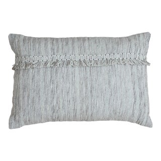 Gray Contemporary Chic Wool and Cotton Pillow For Sale