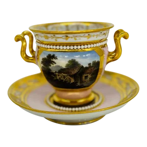 Flight Barr & Barr Porcelain Cabinet Cup & Saucer Attr: Thomas Baxter Circa 1815