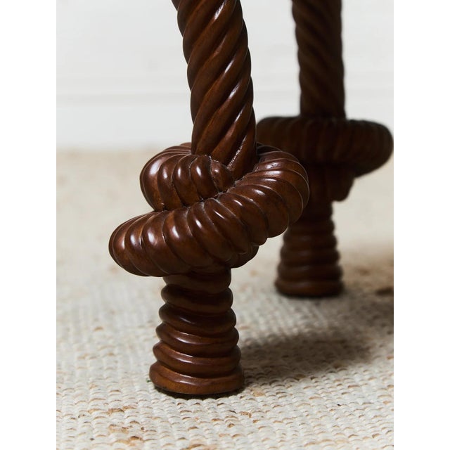 Mid 20th Century Mahogany Rope-Twist Stool For Sale - Image 9 of 10