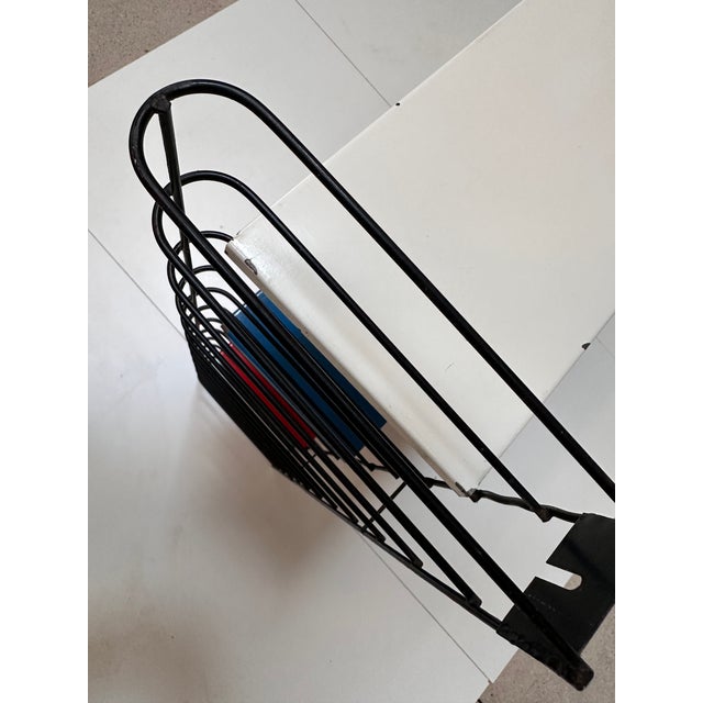 Mid-Century Modern Wall Shelf with Three Colored Metal Shelves, Netherlands, 1960s For Sale - Image 6 of 15