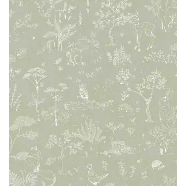 Sample - Sandberg for The House of Scalamandré Hollie Wallcovering, Green/Turquoise/Blue For Sale