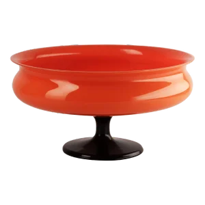 Early 20th Century Czech Cased Glazed Art Glass Tango Powolny-Like Red Bowl With Foot