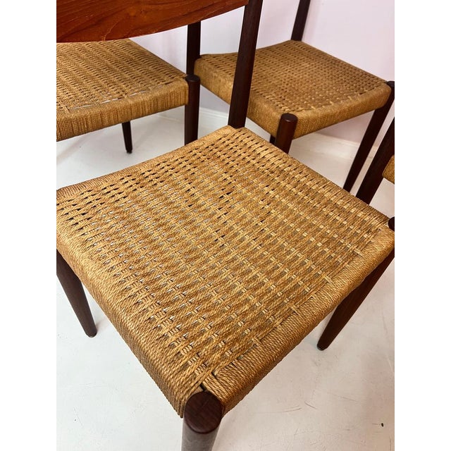 Wood Teak Chairs by Poul Volther for Frem Rojle, Set of 4 For Sale - Image 7 of 11