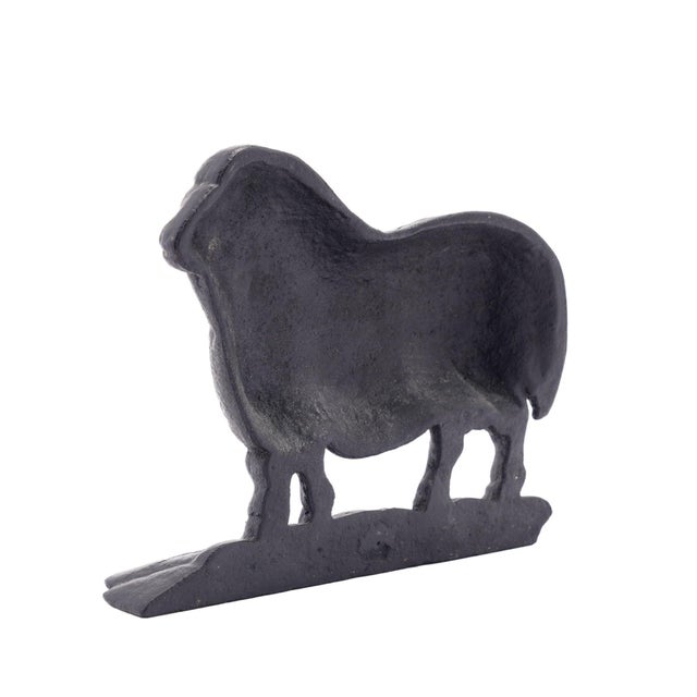English Victorian Cast Iron Ram Doorstop, C. 1880 For Sale - Image 4 of 7
